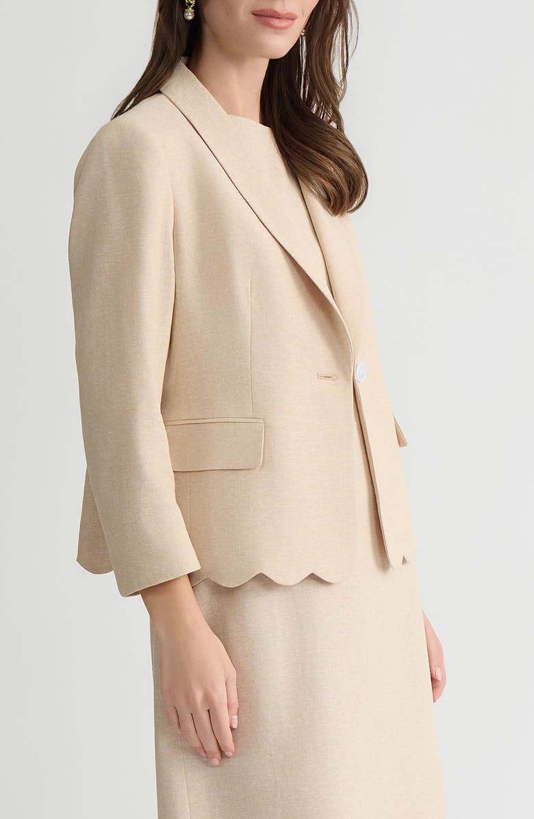 KASPER Scallop Hem One-Button Blazer, Alternate, color,