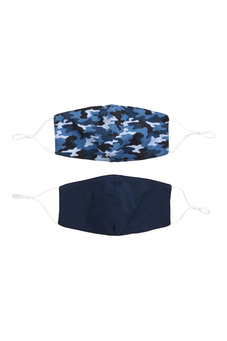 2-Pack Kids' Contoured Face Masks, Main, color, BLUE COMBO
