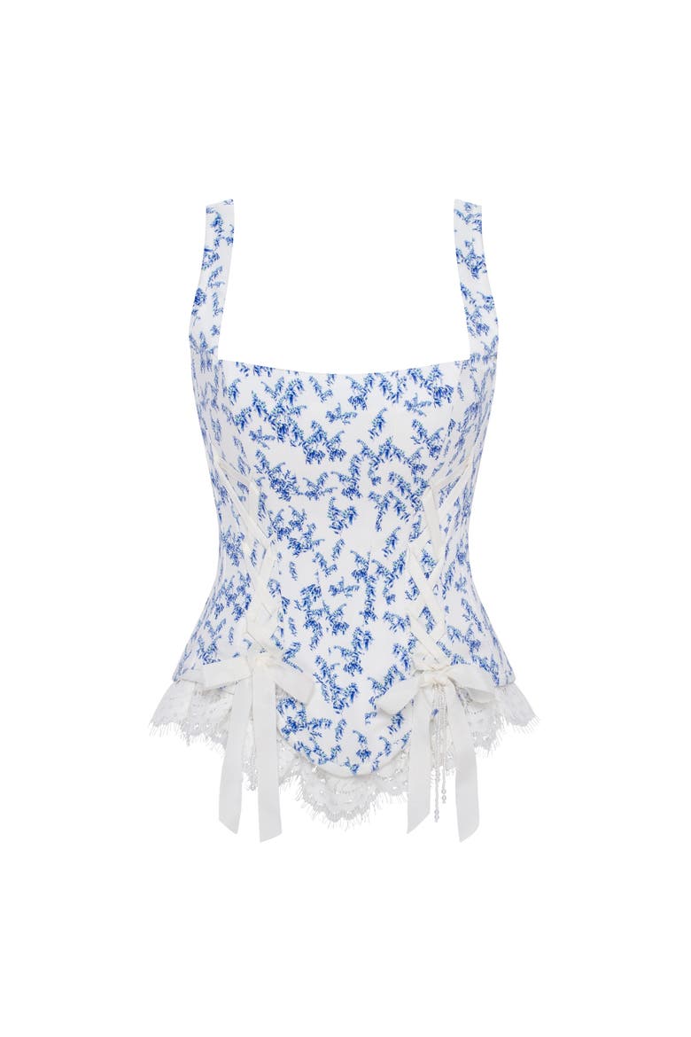 Corset on Straps with Bows and Ribbon Lacing in Blue Lavender, Alternate, color, Blue Lavender