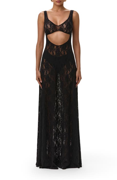 Lace Cutout Maxi Dress
