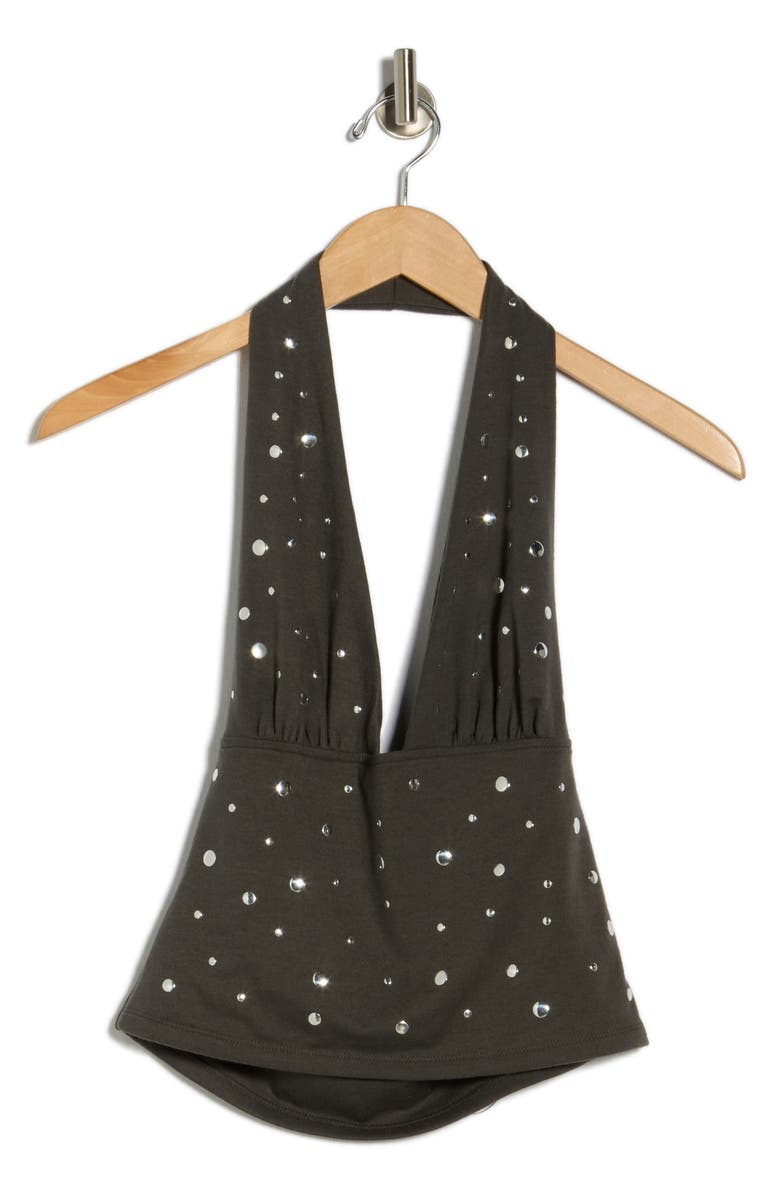 Vigoss Bling Halter Top, Alternate, color, Dark Grey