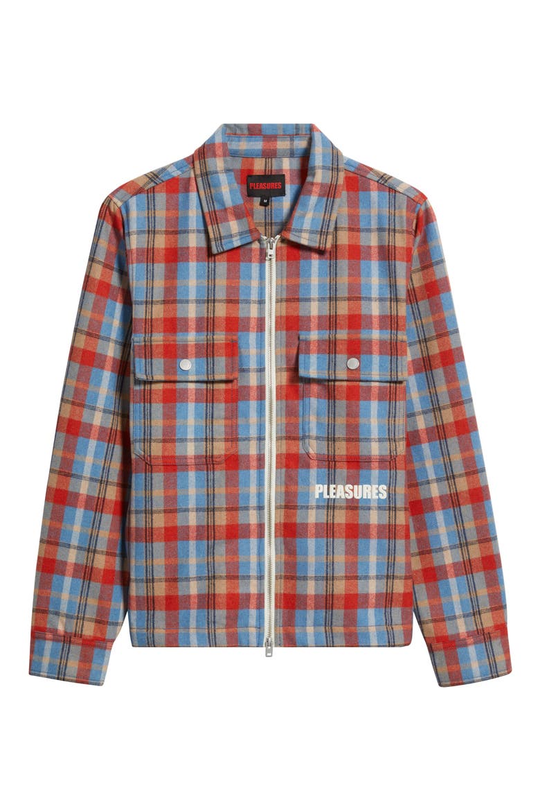 Folklore Plaid Brushed Wool Blend Zip-Up Work Jacket (Men) | Nordstrom