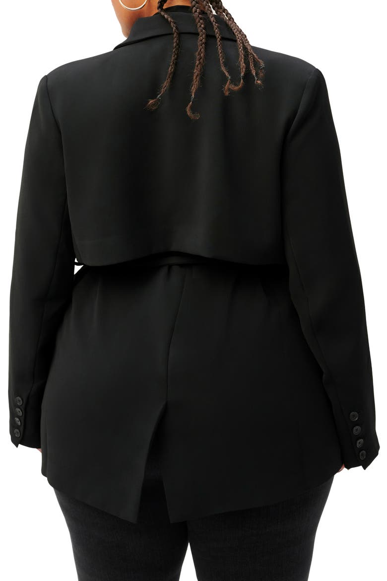 Tie Waist Trench Blazer, Alternate, color, BLACK