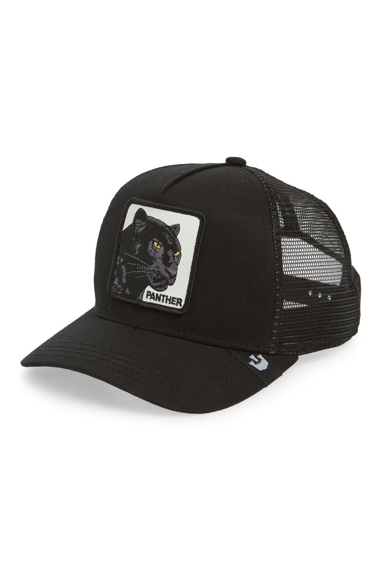 The Panther Trucker Hat, Main, color, BLACK
