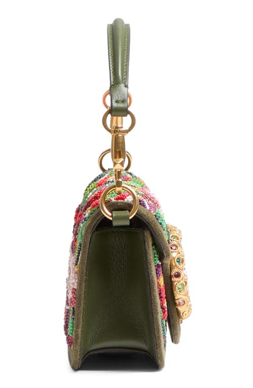 Valentino Loco Small Flower Beaded Shoulder Bag In Multi