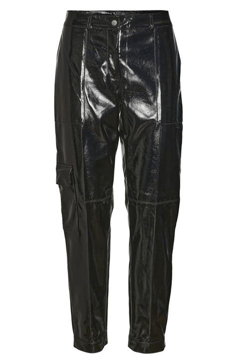 Kaya Barrel Leg Vinyl Pants