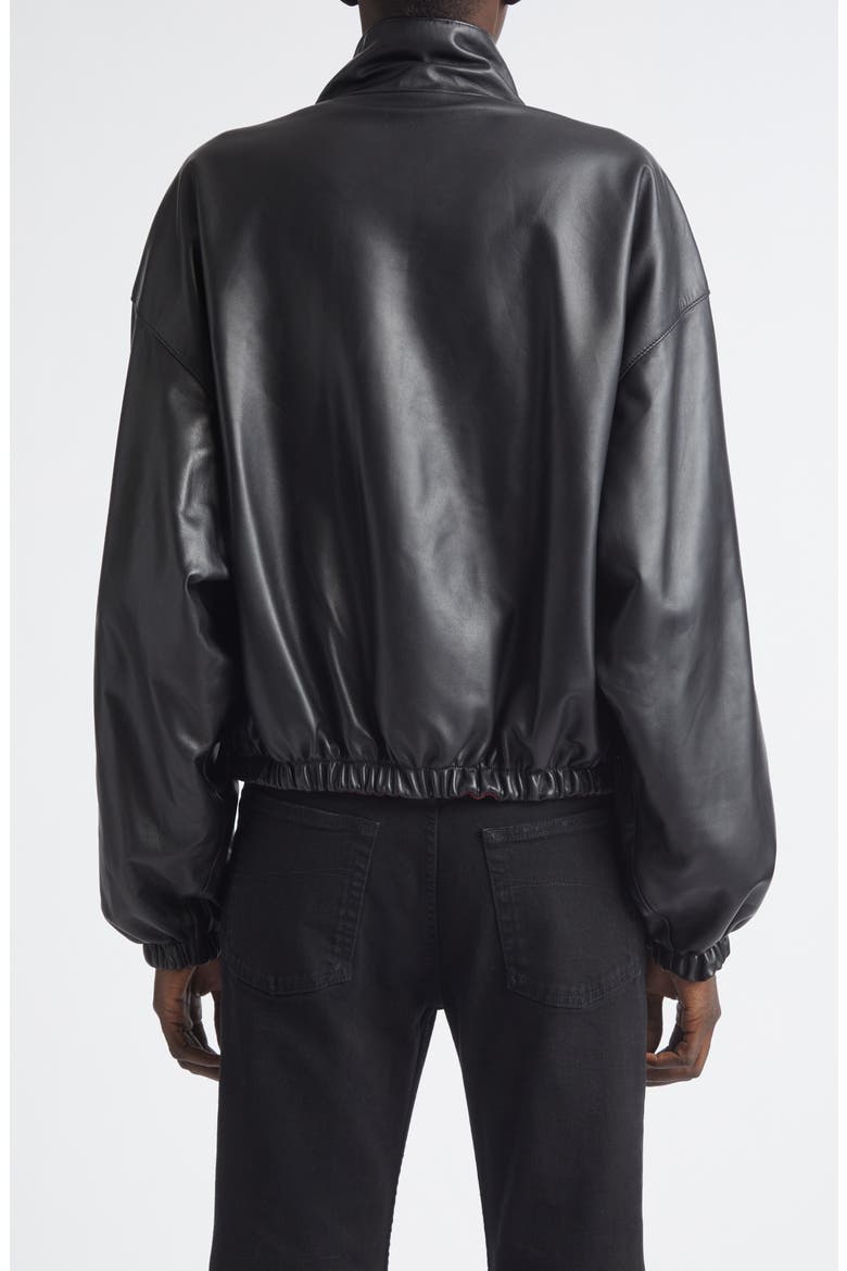 Leather Bomber Jacket, Alternate, color, 1000 BLACK