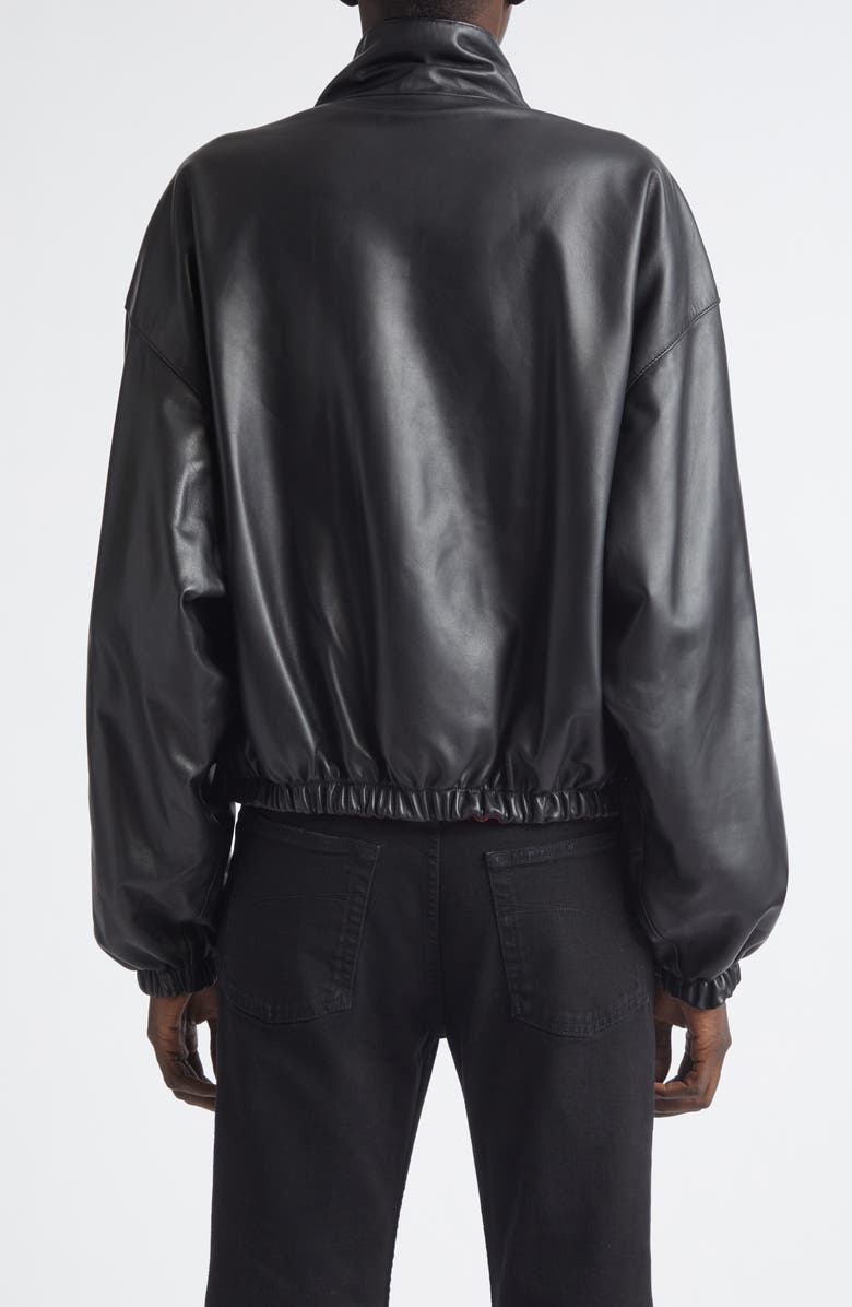 Balenciaga Leather Bomber Jacket, Alternate, color, 1000 Black