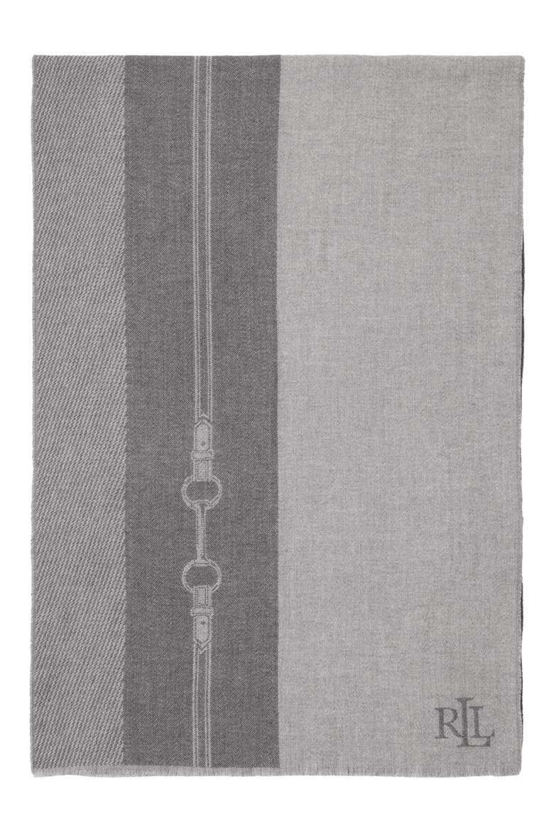 Equestrian Jacquard Wrap, Alternate, color, CHARCOAL/ GREY
