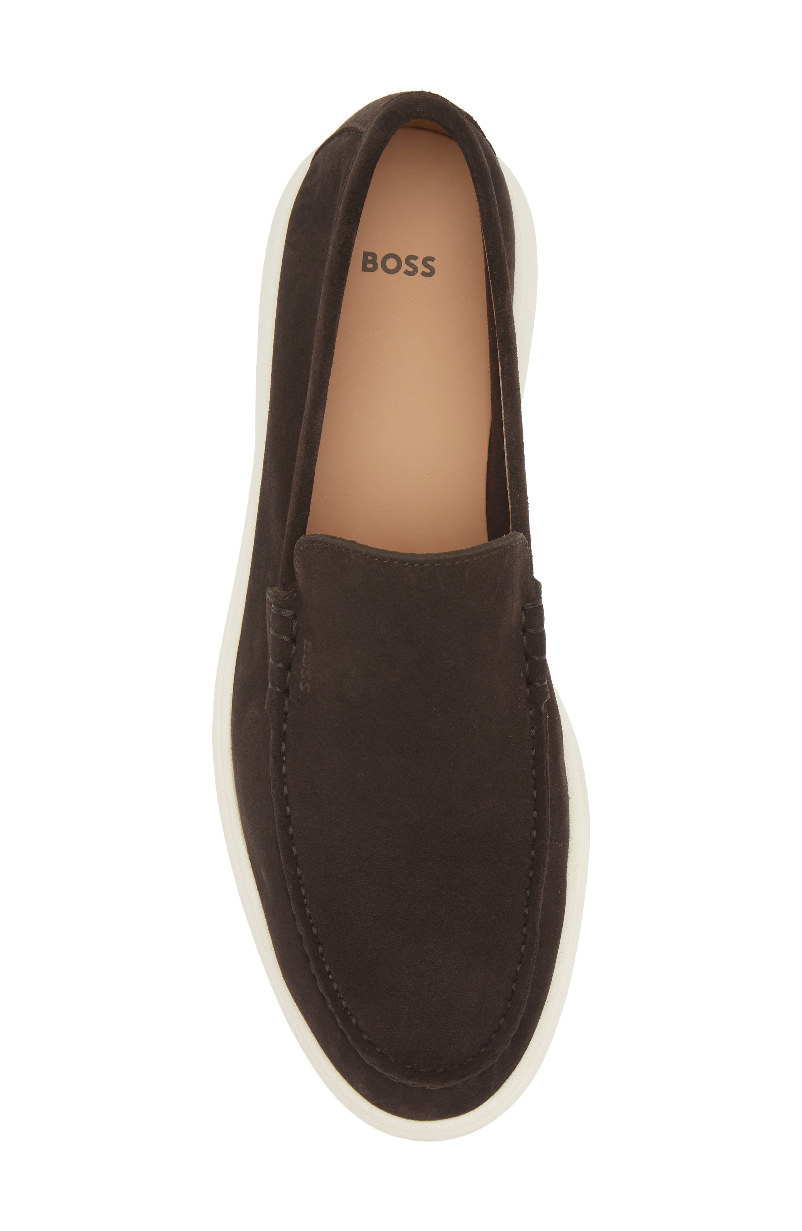 BOSS Sienne Moc Toe Loafer, Alternate, color, Dark Brown