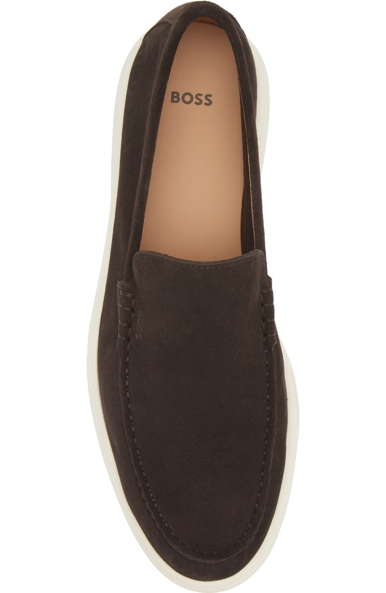 BOSS Sienne Moc Toe Loafer, Alternate, color, Dark Brown