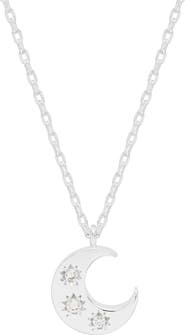 Estella Bartlett Cubic Zirconia Moon Pendant Necklace