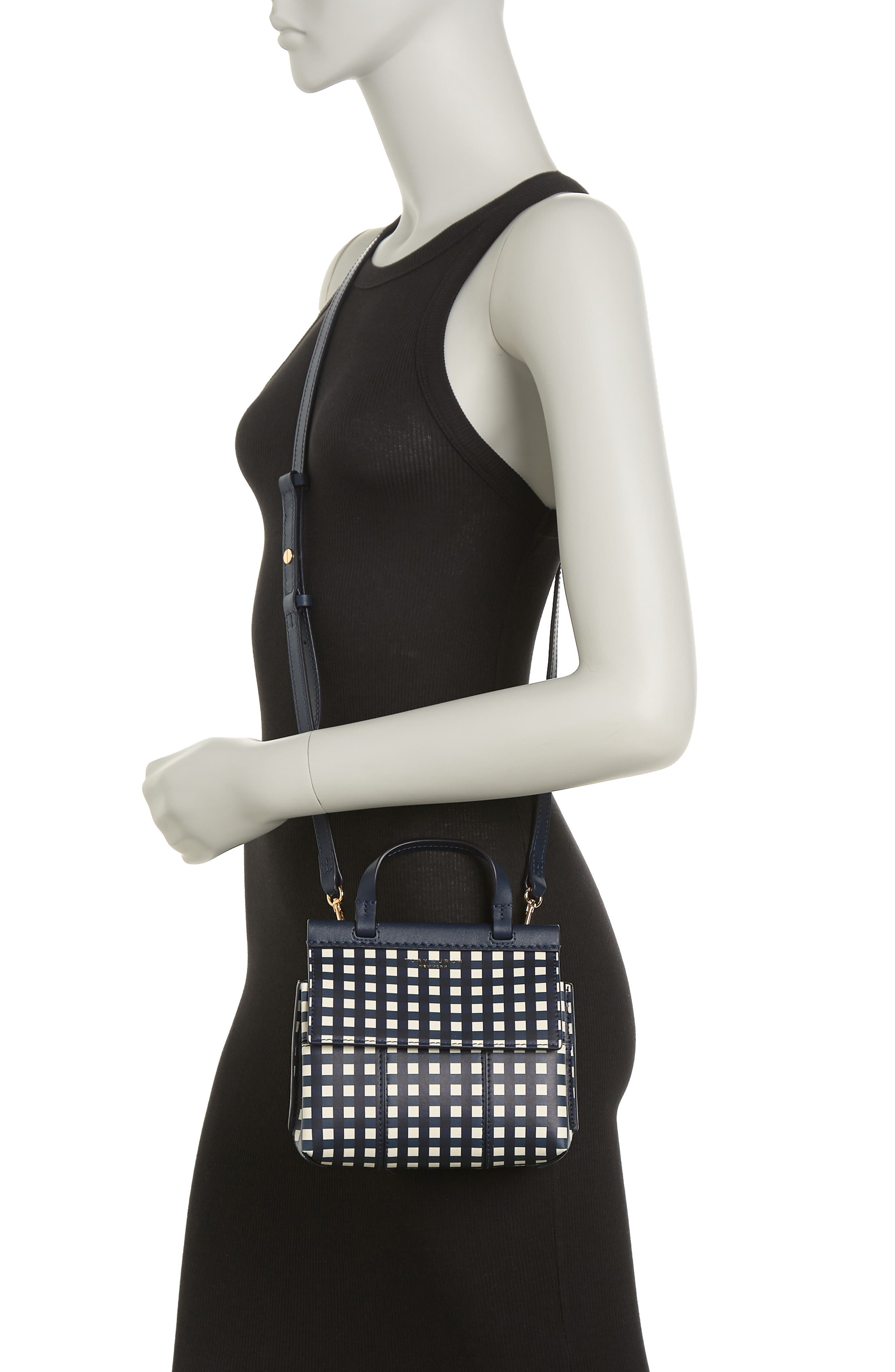 Block T Mini Satchel, Alternate, color, ROYAL NAVY CHECK IN