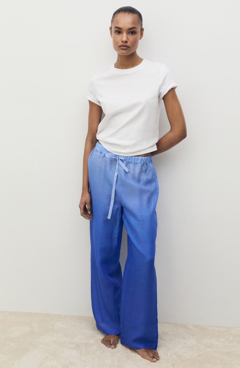 MANGO Gradient Wide Leg Pants, Alternate, color, Blue