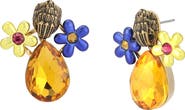 Kurt Geiger London Eagle's Head Crystal Flower Stud Earrings
