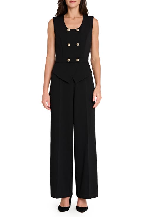 Double Breasted Sleeveless Jumpsuit