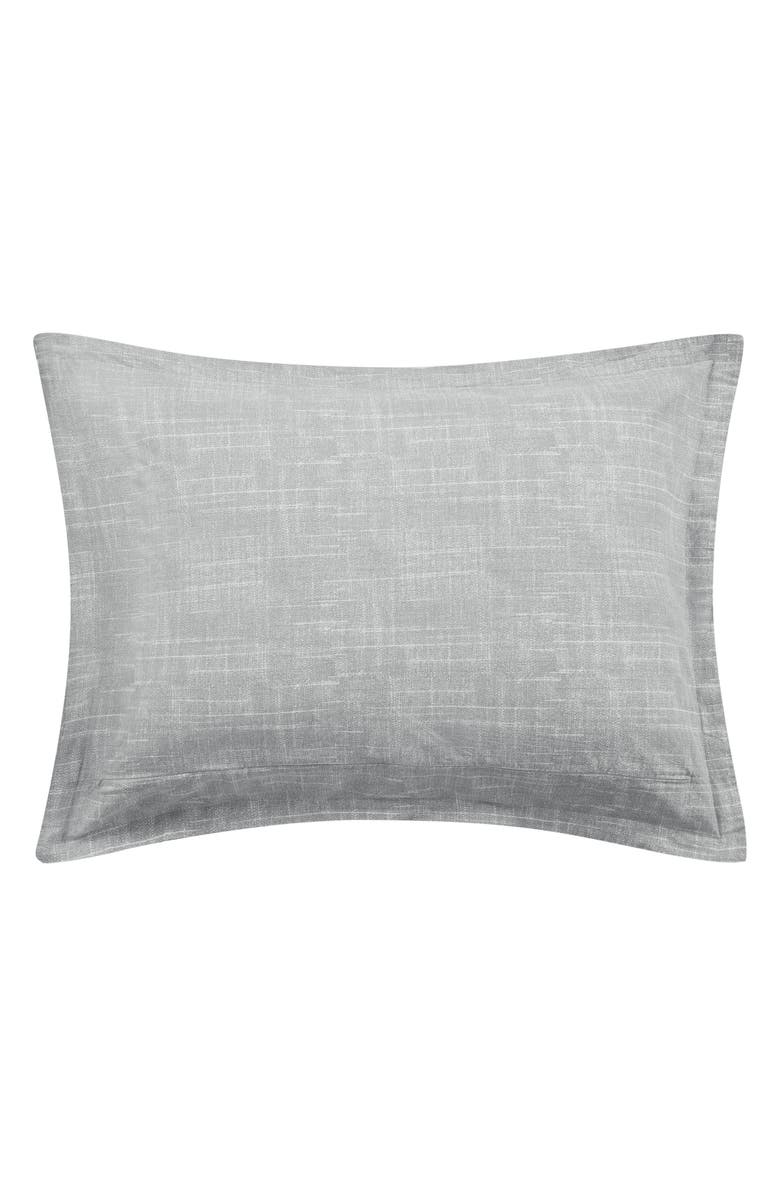 POPPY AND FRITZ Connery Stripe Cotton Weave Twin Duvet Cover & Shams Set, Alternate, color, Grey