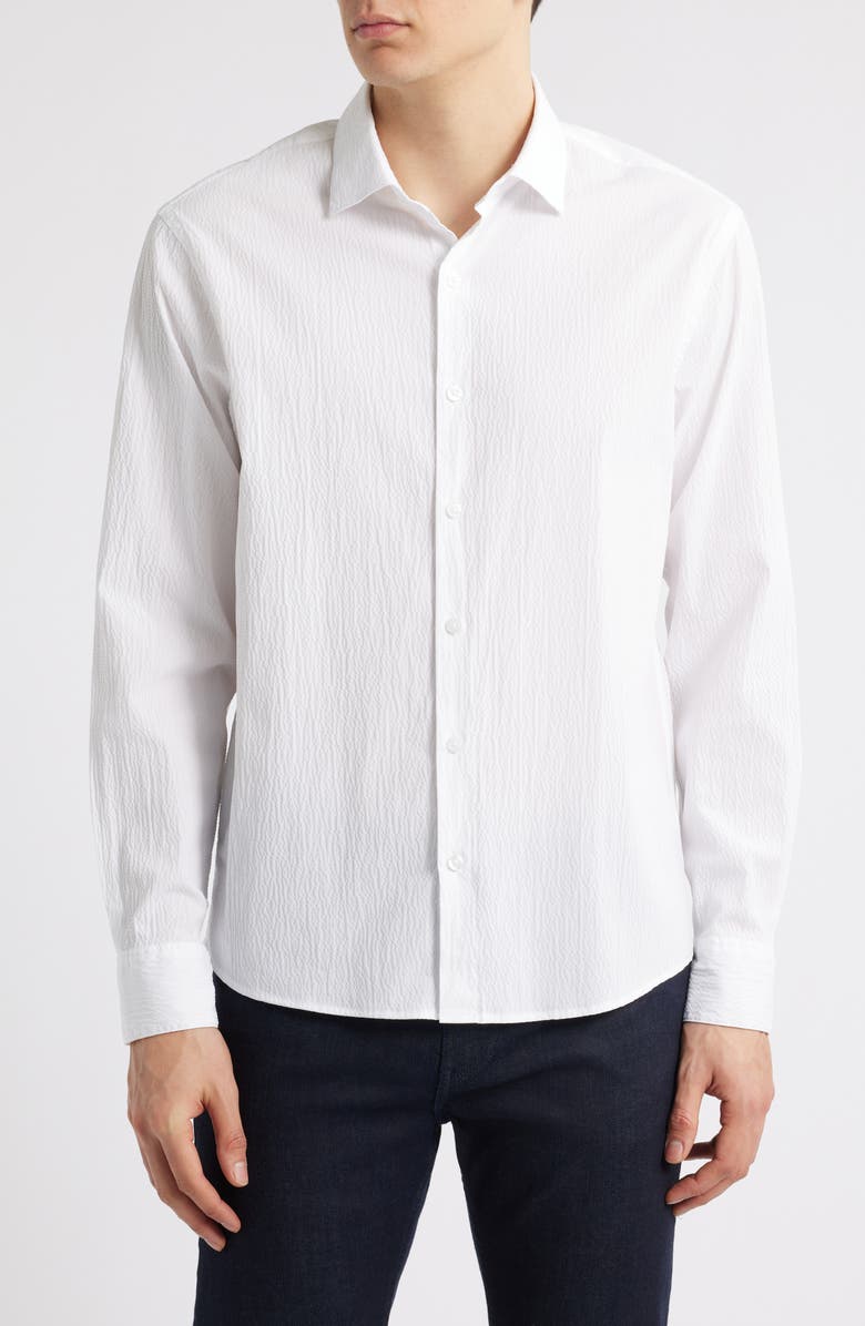 Robert Barakett Tyler Long Sleeve Button-Up Shirt, Main, color, White
