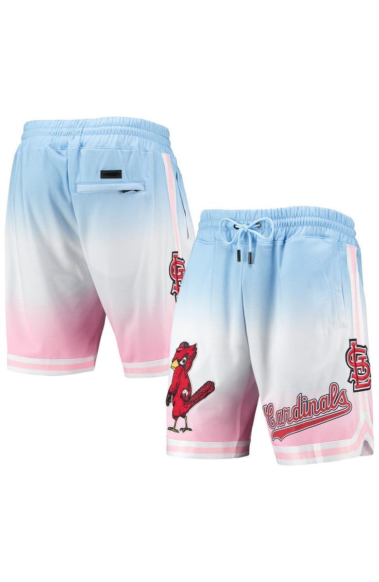 PRO STANDARD Men's Pro Standard Blue/Pink St. Louis Cardinals Team Logo Pro Ombre Shorts, Main, color, 