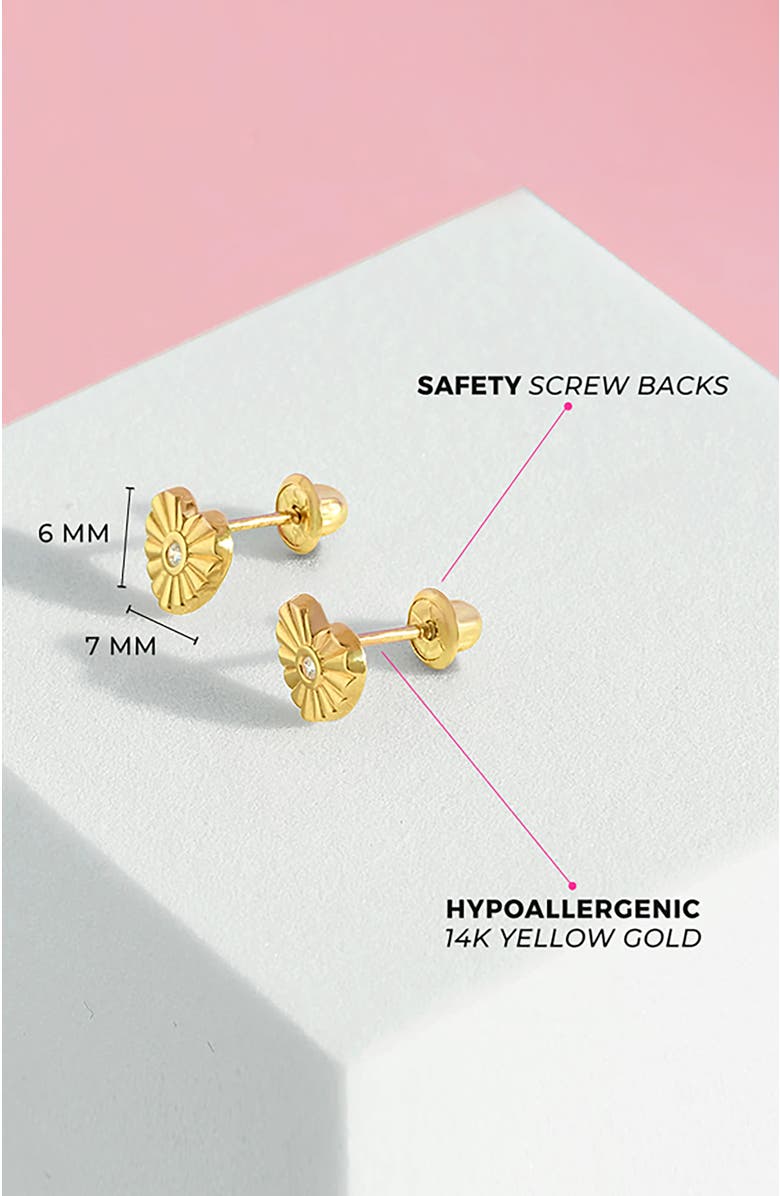 In Season Jewelry 14k Heart Rays Earrings, Alternate, color, Gold