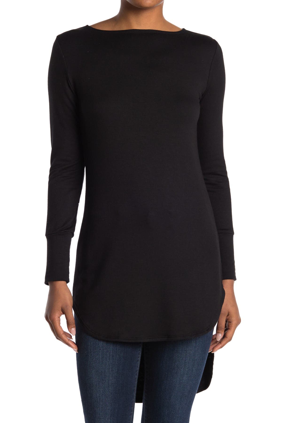 GO COUTURE Graphic Boat Neck Top