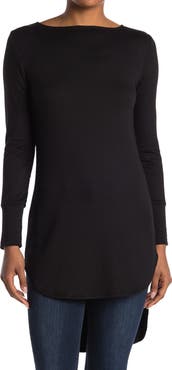 GO COUTURE Graphic Boat Neck Top