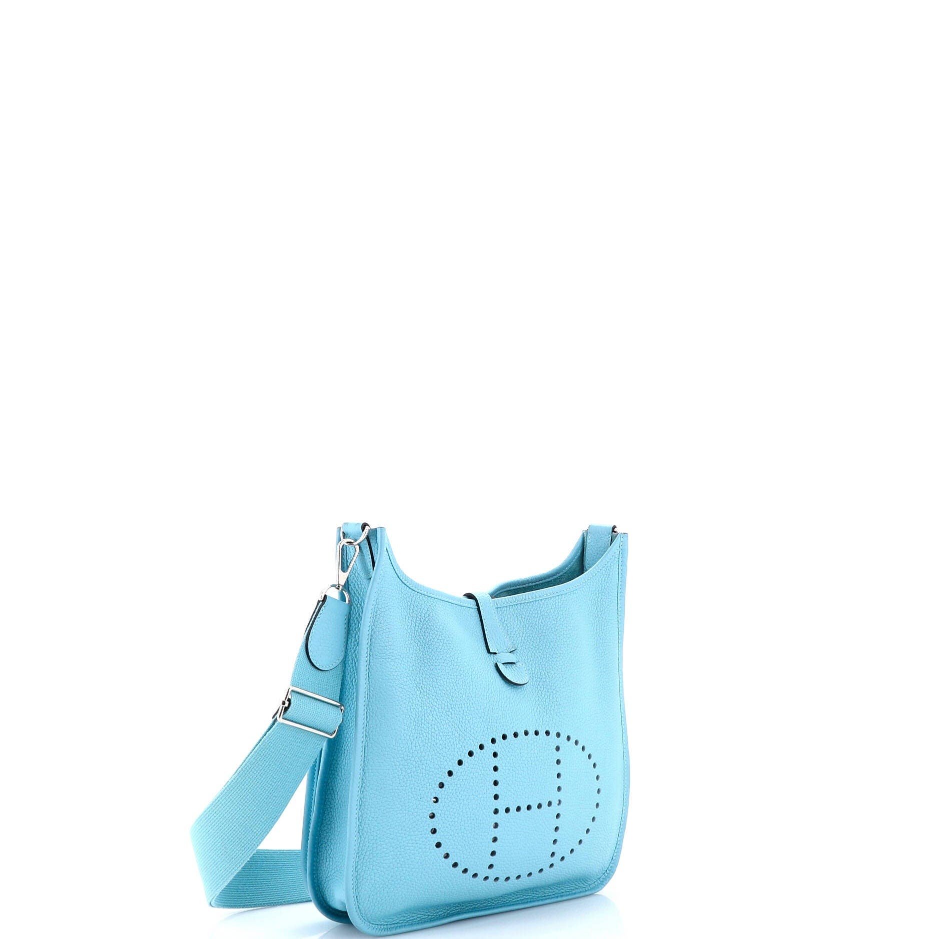 Pre-Owned Hermes Evelyne Bag Gen III Clemence PM, Alternate, color, Bleu Atoll