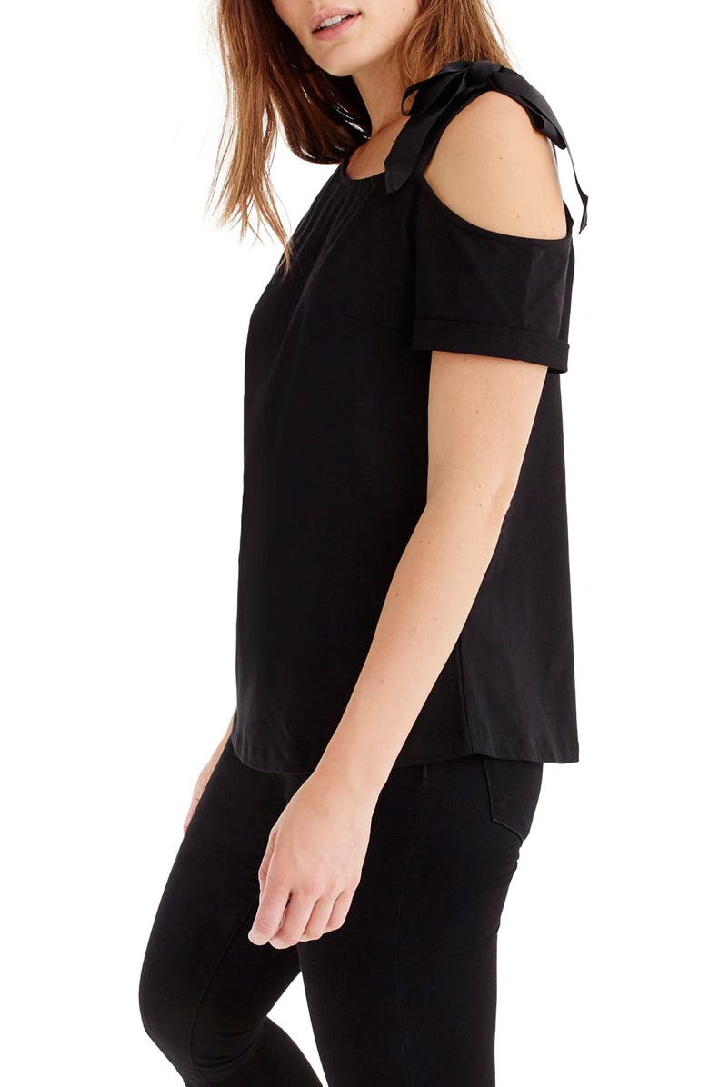 UNIVERSAL STANDARD FOR J.CREW Cold Shoulder Bow Top, Alternate, color, 
