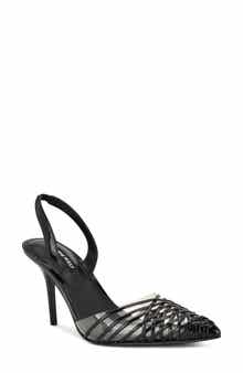 Pemma Slingback Pointed Cap Toe Pump