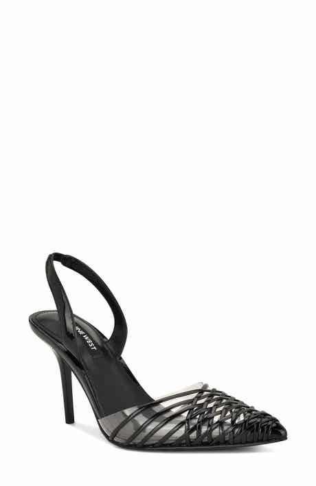 Pemma Slingback Pointed Cap Toe Pump