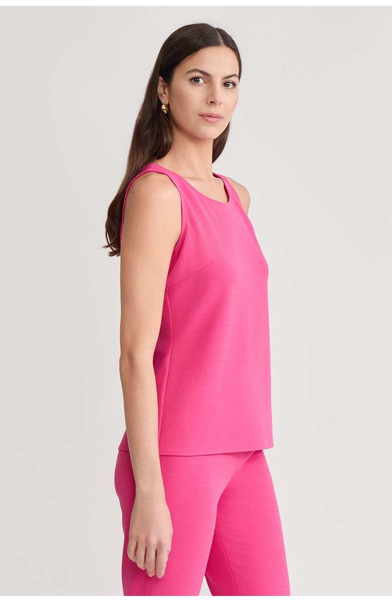Ming Wang Stretch Deco Crepe Scoop Neck Tank, Alternate, color, Carmine Rose