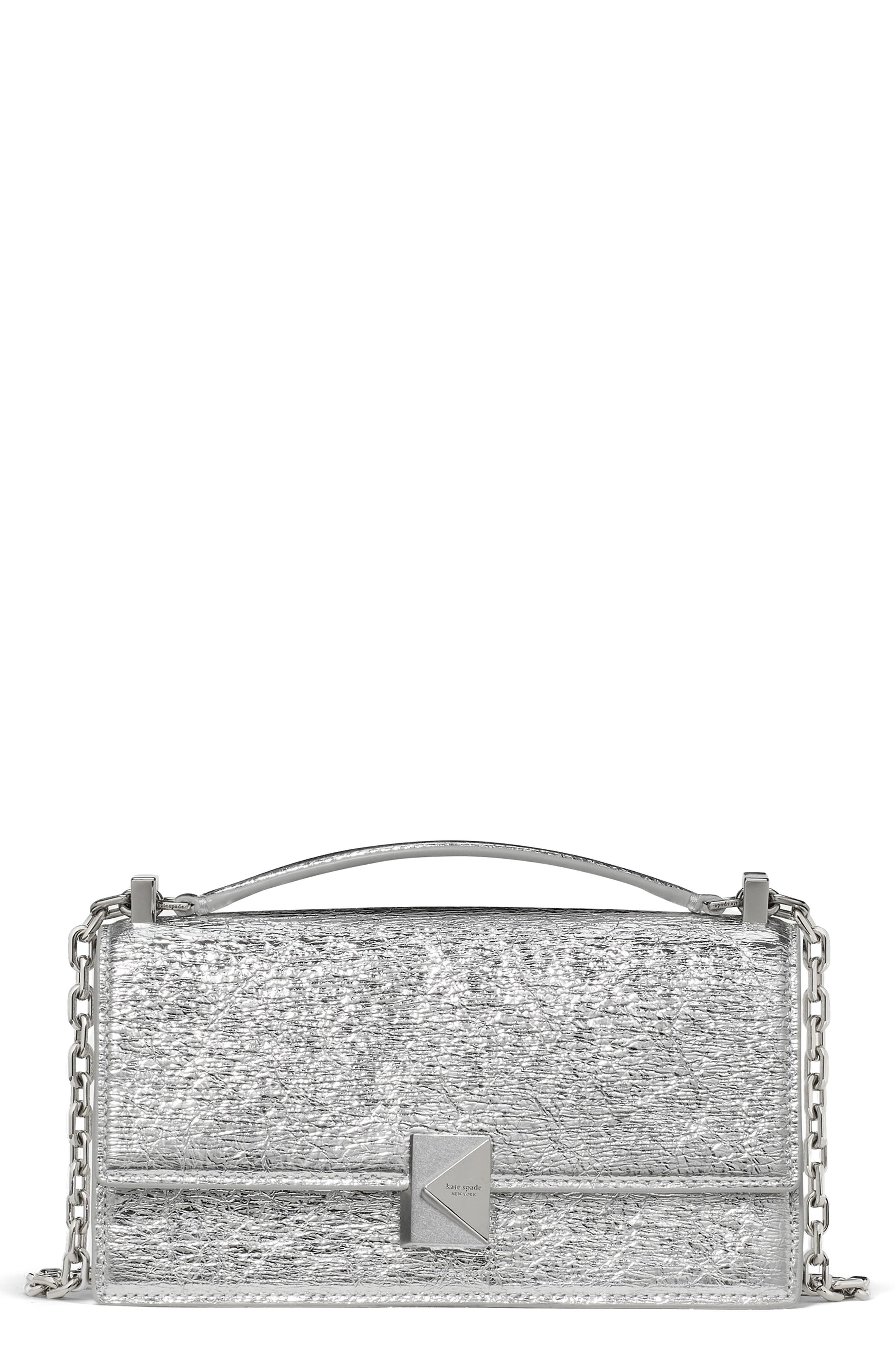 Deco Crinkle Metallic Leather Shoulder Bag
