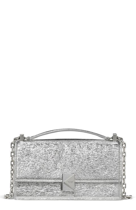 Deco Crinkle Metallic Leather Shoulder Bag