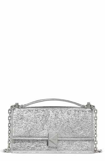 Deco Crinkle Metallic Leather Shoulder Bag