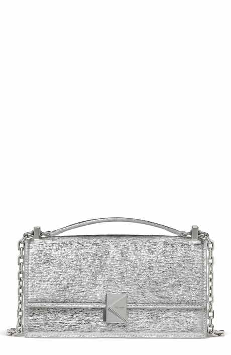Deco Crinkle Metallic Leather Shoulder Bag