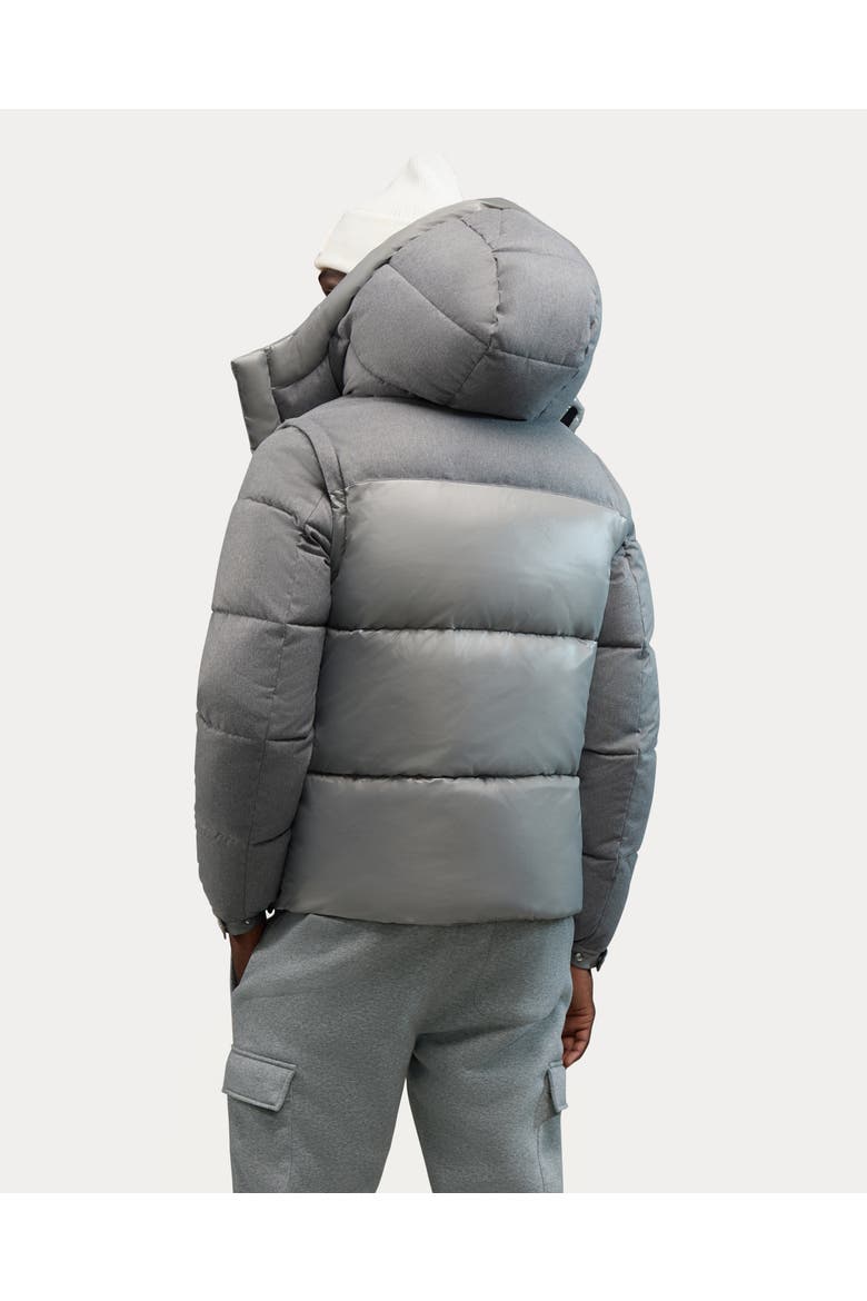 Megeve- W 2-in-1 Relaxed Fit Puffer in Softly Brushed Fabric, Alternate, color, Fog Grey