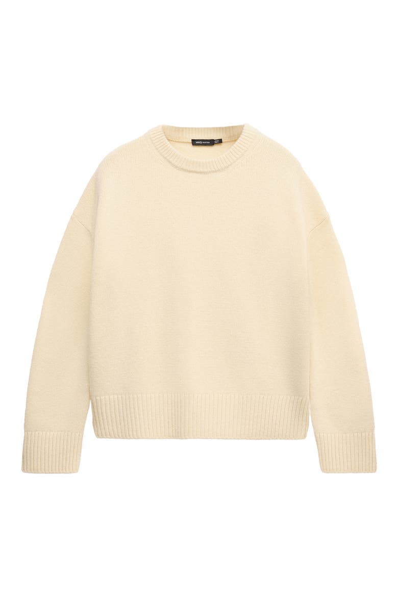 Rounded Neck Wool Blend Sweater, Main, color, PASTEL YELLOW
