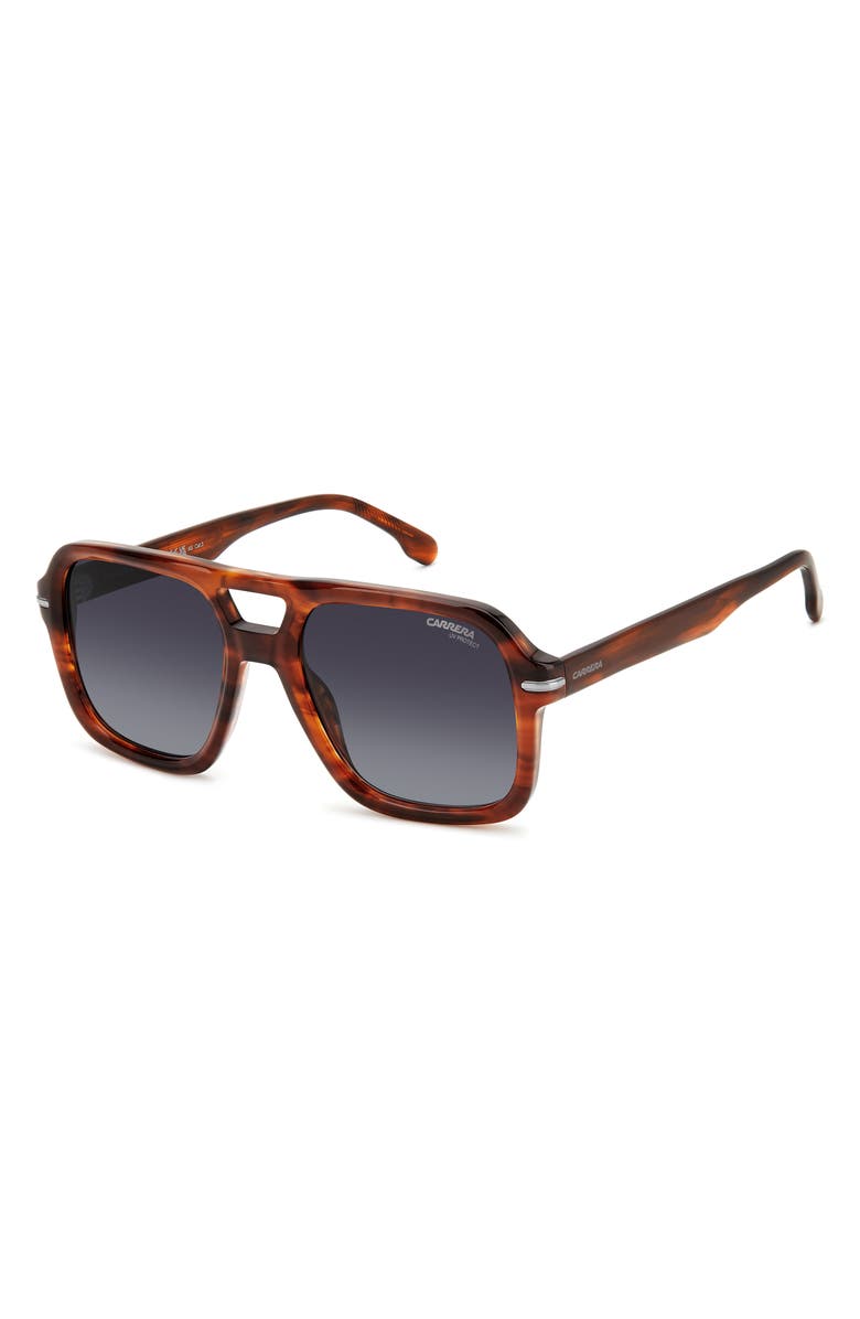 Carrera Eyewear 55mm Navigator Sunglasses, Alternate, color, Brown Horn