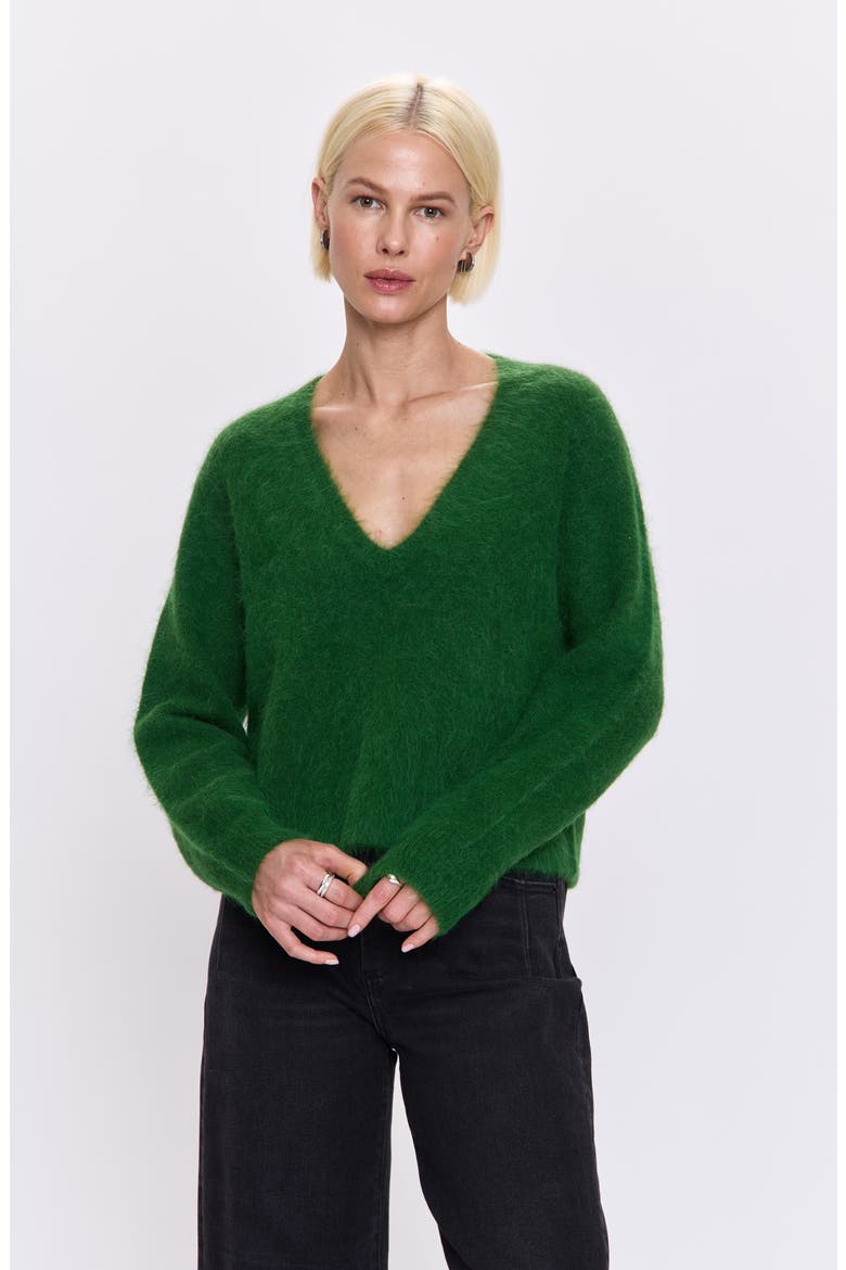 Kit V-Neck Sweater, Alternate, color, WINTER GREEN