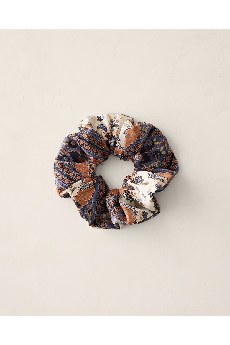 Washable Silk Printed Scrunchie, Main, color, North Sea Multi