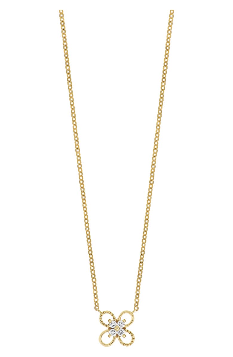 Bony Levy Kids' 18K Gold Diamond Flower Pendant Necklace, Main, color,