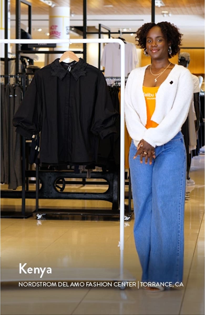 Lace Collar Button-Up Shirt, sales video thumbnail