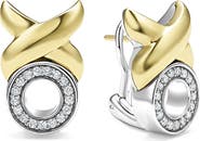 LAGOS Embrace XO Pavé Diamond Omega Earrings