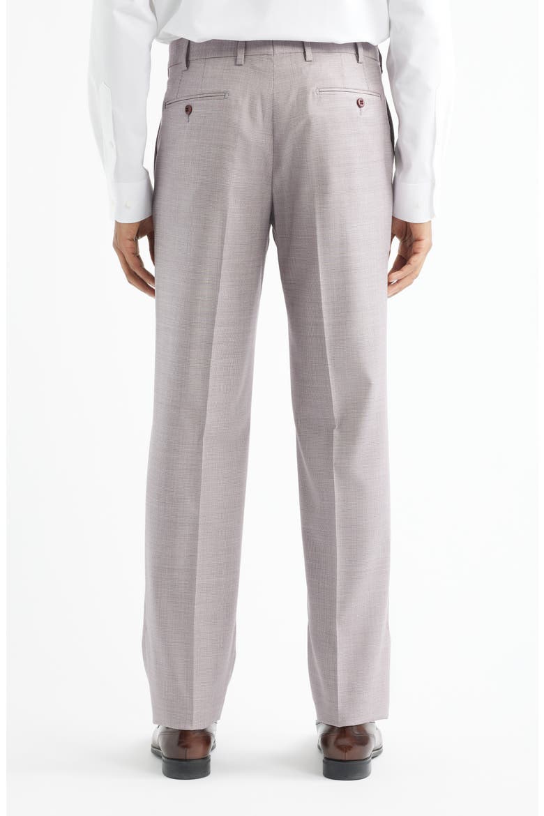 Devon Flat Front Plaid Wool Dress Pants, Alternate, color, RED