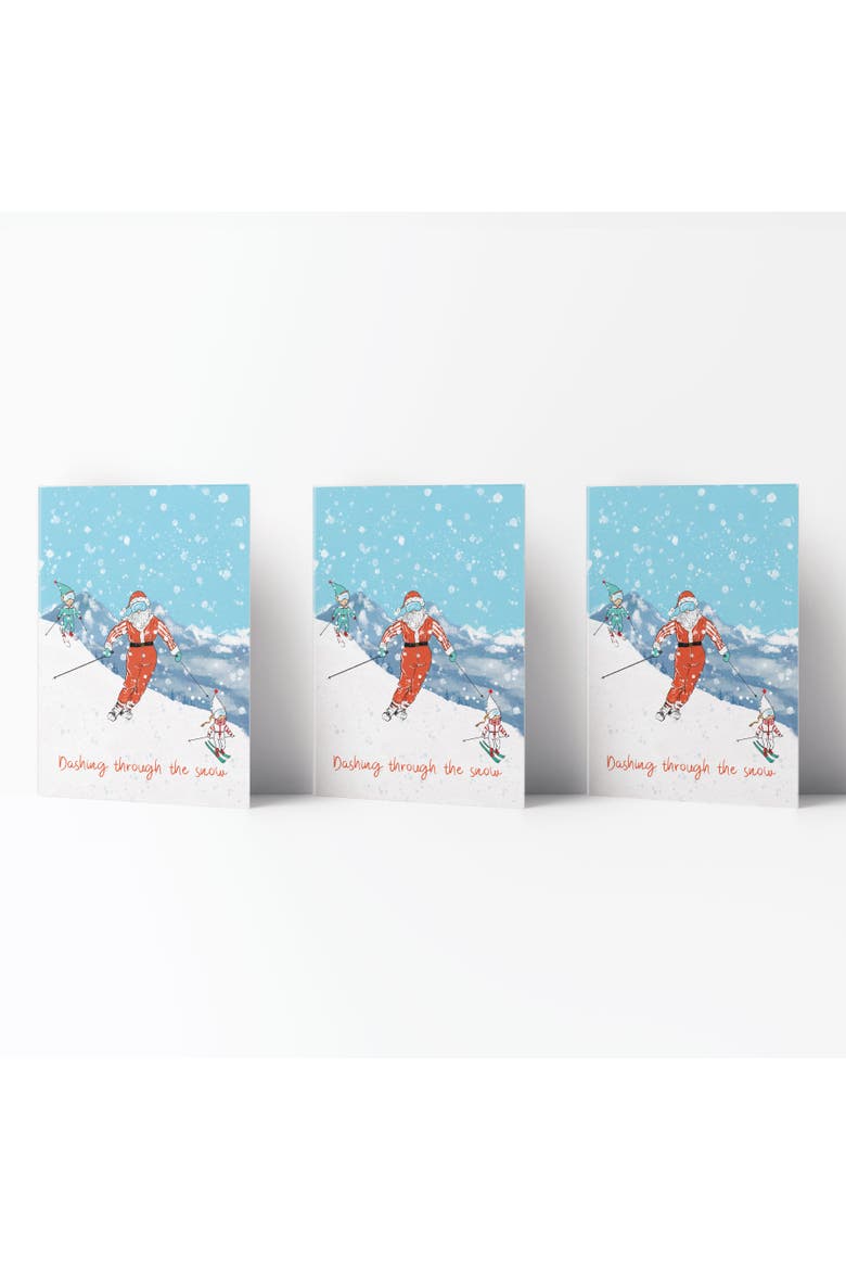 Ski Santa Winter/Holiday/Christmas Greeting Card Pack Sets, Main, color, Multi-Pack