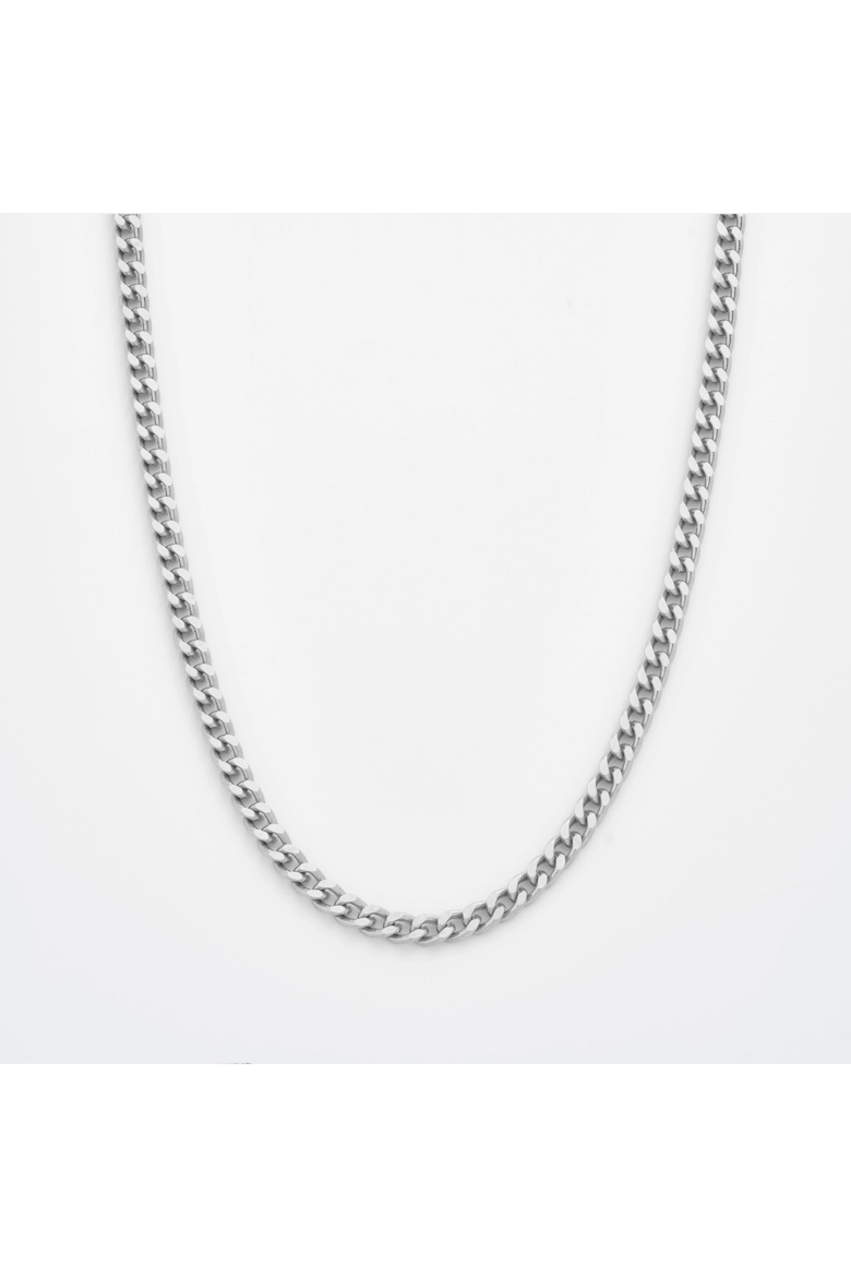 Diamond Cut Curb Chain Necklace, Main, color, Platinum