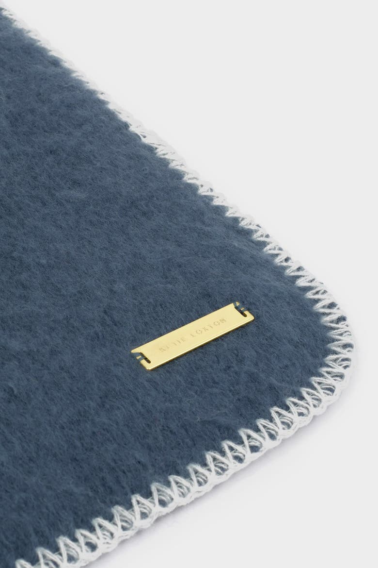 Whipstitch Scarf in Navy, Alternate, color, Navy