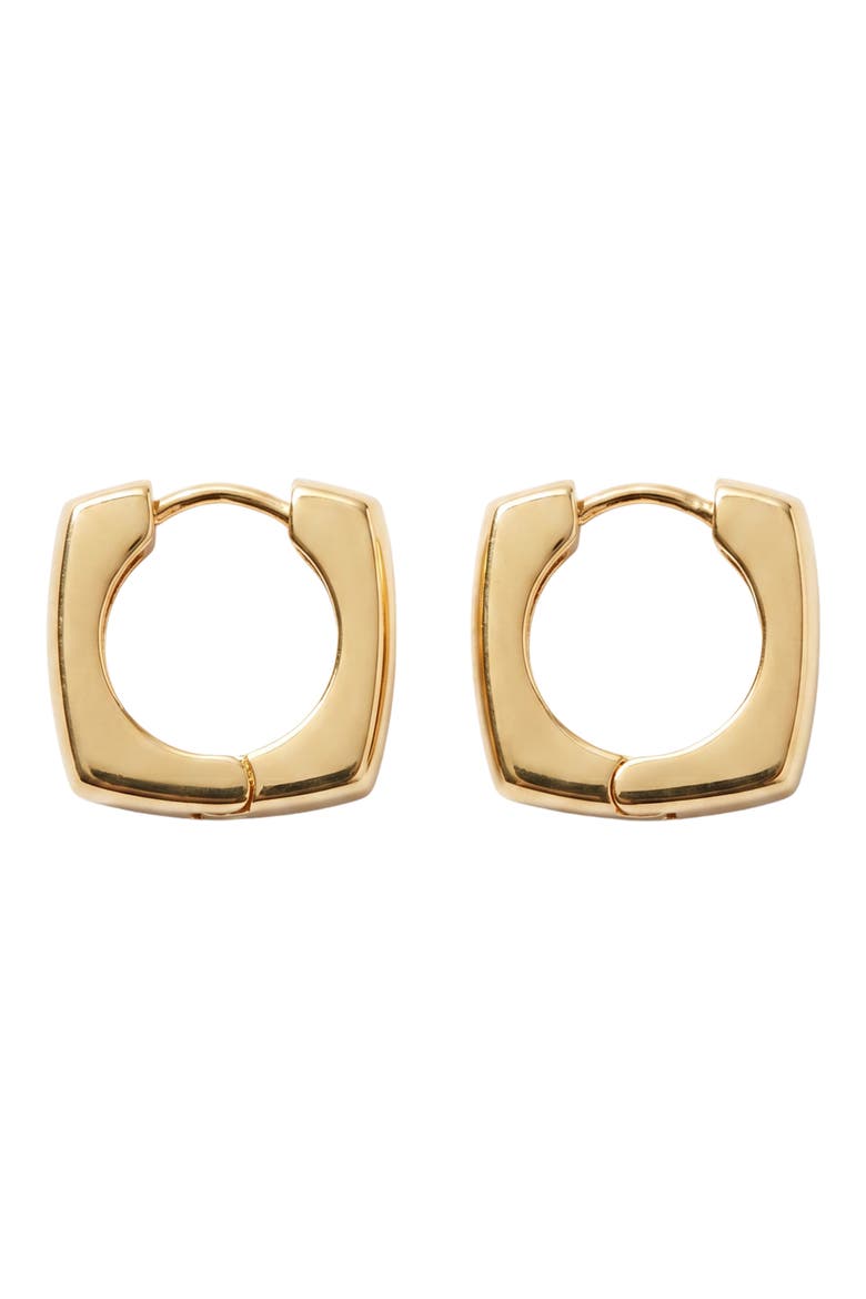 Square Huggie Hoop Earrings, Main, color, GOLD