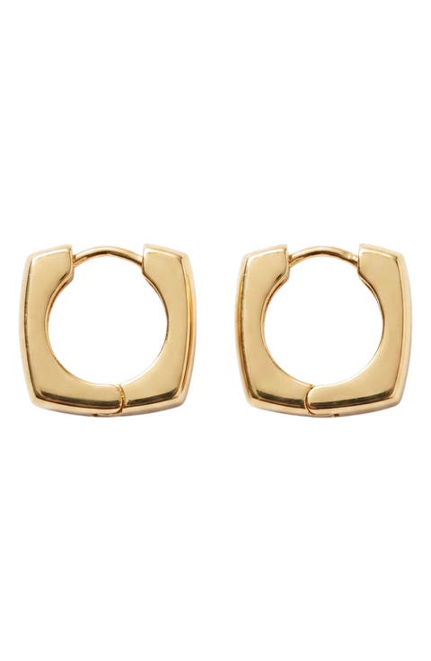 Square Huggie Hoop Earrings