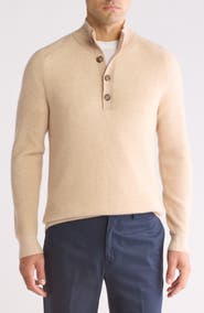 Amicale Rib Cashmere Mock Neck Sweater